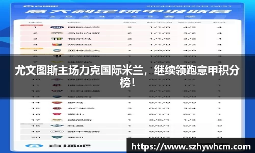 尤文图斯主场力克国际米兰，继续领跑意甲积分榜！