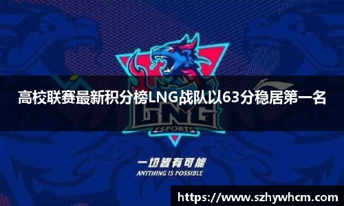 高校联赛最新积分榜LNG战队以63分稳居第一名